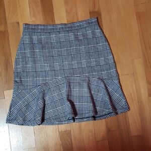 Banana Republic Houndstooth 'Tweed' Black White Skirt Career Preppy Size 6